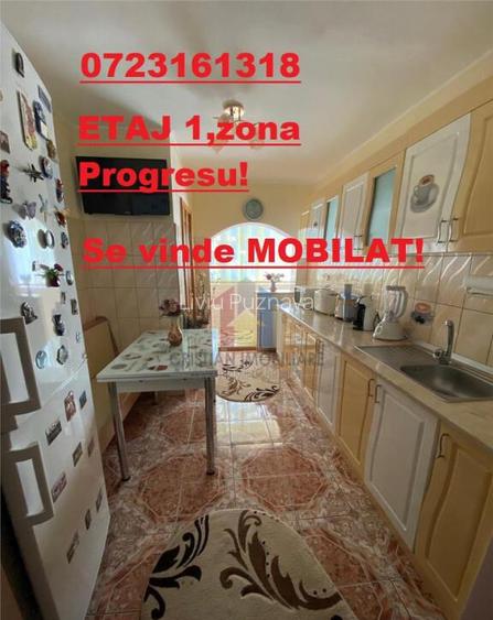 ETAJ 1! Se vinde MOBILAT! Ap 3 camere, zona Progresu ETAJ 1! Se vinde MOBILAT! Ap 3 camere, zona Progresu
