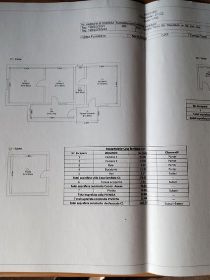 Casă cu 3 camere în Central
