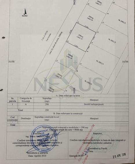 Teren Construcții intravilan de 300 mp, în Berceni