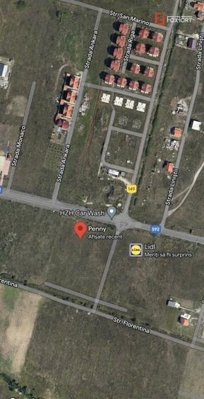 Teren 7350 mp cu front stradal de 50 ml, langa Penny Mosnita Noua - ID V4784 - 2