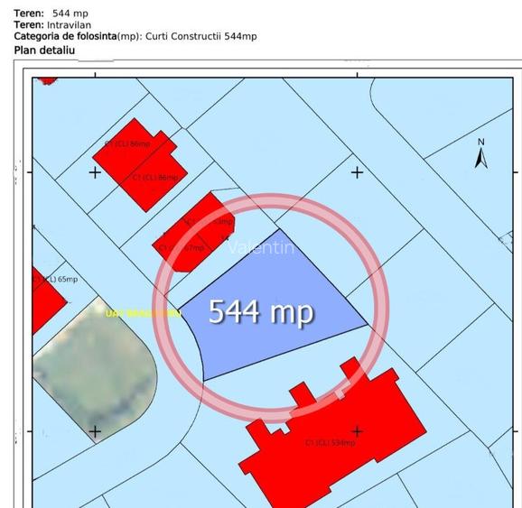 Teren intravilan 544mp, toate utilitatile in fata terenului