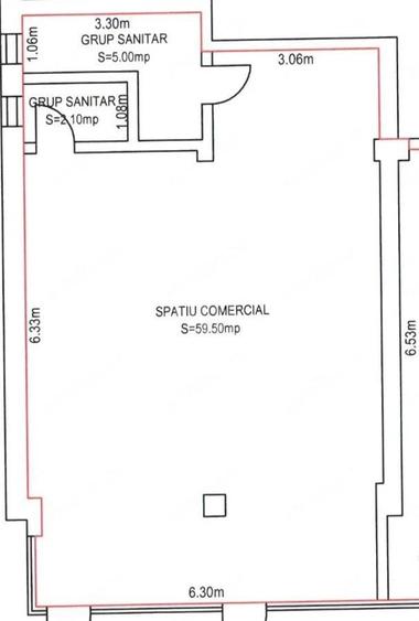 Spațiu comercial, de 59.5 mp, în Nord