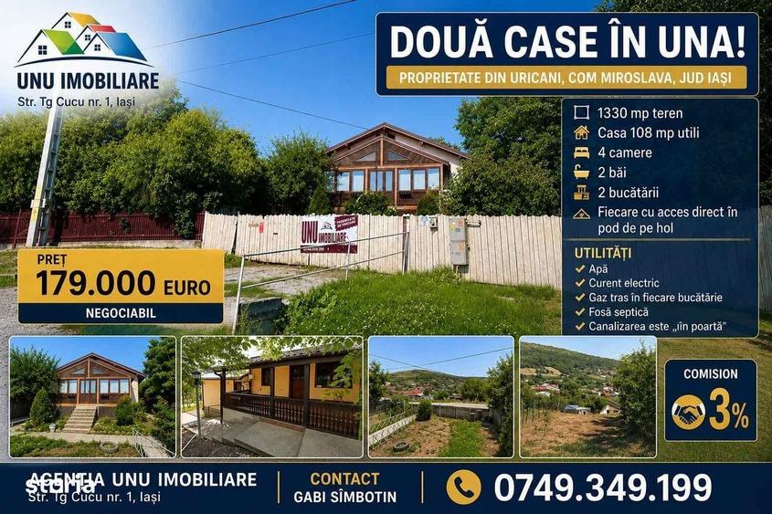 Uricani Iasi Doua Case in Una 108mp Ideala 2 Familii, 1330 mp teren - 11