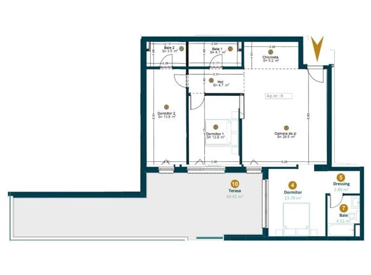 Apartament 4 camere bloc nou zona Intre Lacuri