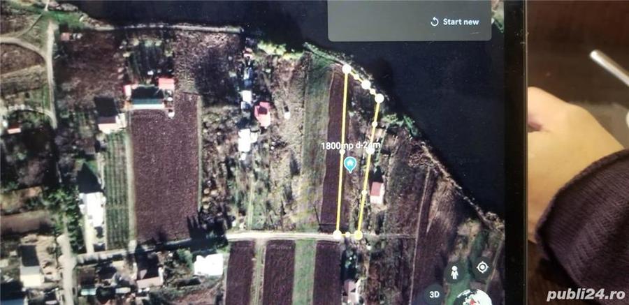 Teren intravilan Moara Vlasiei 1800mp - deschidere 24m DIRECT la lac - 2