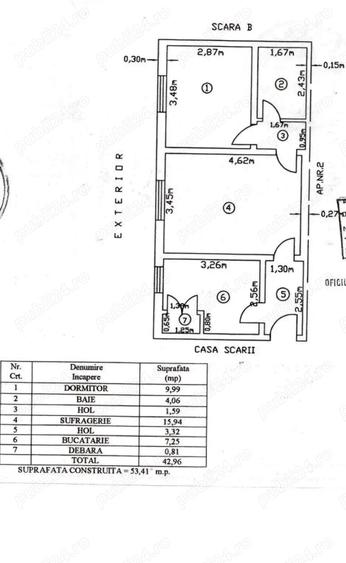 vand apartament Semidecomandat 2 camere - 1