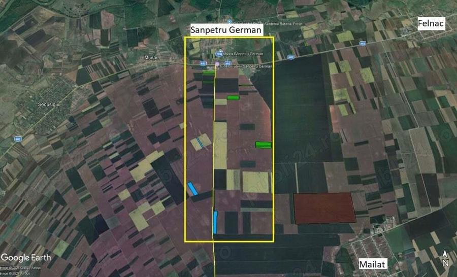 45 ha Sanpetru German - teren arabil de cea mai buna calitate - - 2