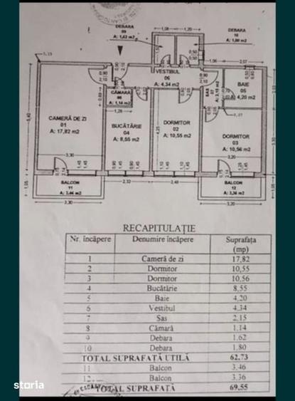 Apartament 3 camere Gorjului, 69,5 mp, 2 bai, 2 balcoane, bloc 1979 - 4