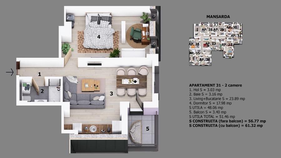 Apartament 2 camere - Direct Dezvoltator ULTRACENTRAL ! - 4