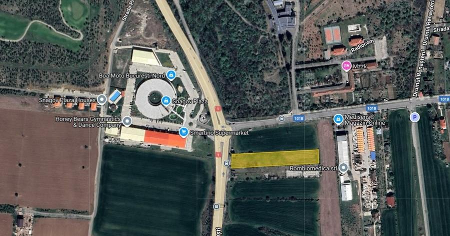 Pret redus! 5000mp intravilan Snagov Plaza,  28 ml - deschidere DN1 - 10