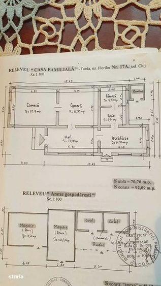 Casa de vanzare in Turda,zona Poiana,92 mp,teren 1033 mp. - 1