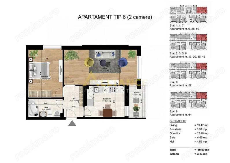 Apartament cu 2 camere decomandat în Metalurgiei