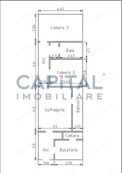 ? 0% Comision | Apartament semidecomandat cu 3 camere, 65 mp | Gheorgheni | - 6