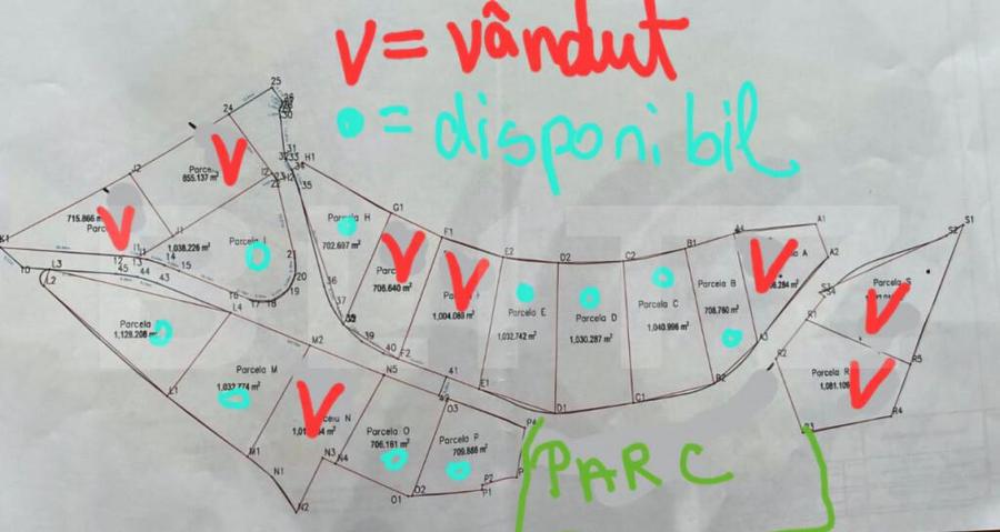Teren de 1000 mp pentru duplexuri sau casa individuale in F - 1