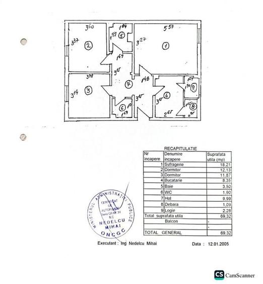 Apartament de Vanzare decomandat 3 cam 70 mp - 1