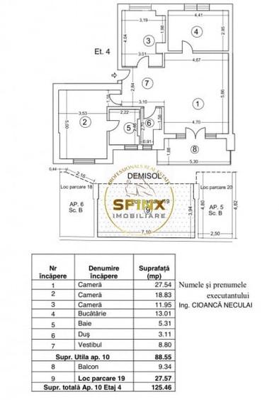 Apartament cu 3 camere semidecomandat, mobilat în Floreasca