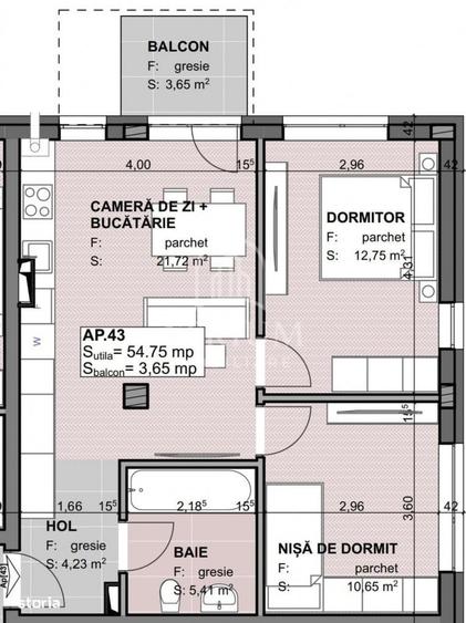 Apartament cu 3 camere în Apahida