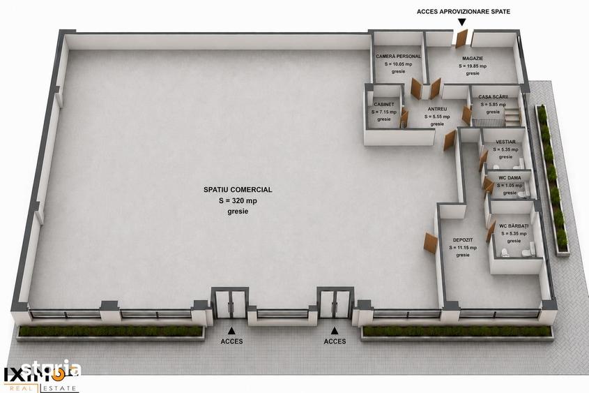 Spațiu comercial, de 335 mp, în Ultracentral