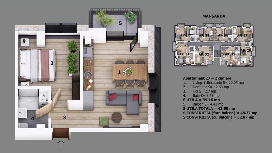 Apartament 2 camere Ion Creanga | Nichita Stanescu  | Preturi promotionale  | - 14