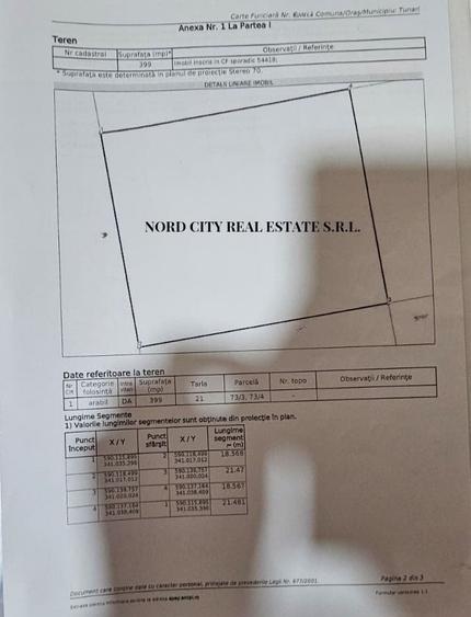 Teren Construcții intravilan de 399 mp, în Tunari