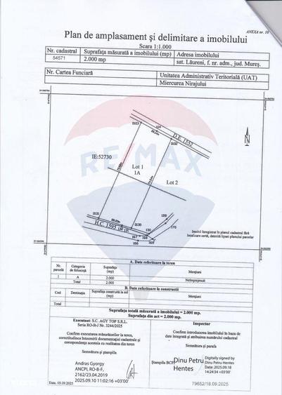 Teren 2,000mp Laureni TG Mures / Strada Laureni - 2