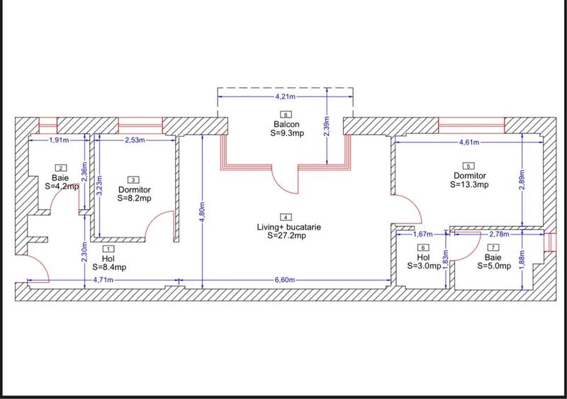 Apartament cu 3 camere semidecomandat, mobilat în Borhanci