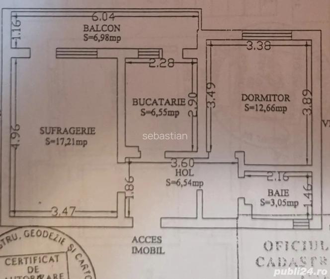 Apartament 2 camere-decomandat -Comision 0-53 mp-Zona Km 4-5