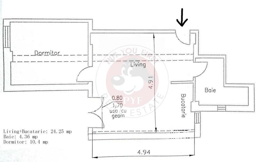 Chitila | 2 camere | 39mp | Semidecomandat | B12563 - 5