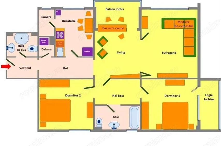 Apartament spa?ios de inchiriat 4 camere, 107 mp utili Ultracentral, Pia?a I.C. Bratianu, Tm - 6