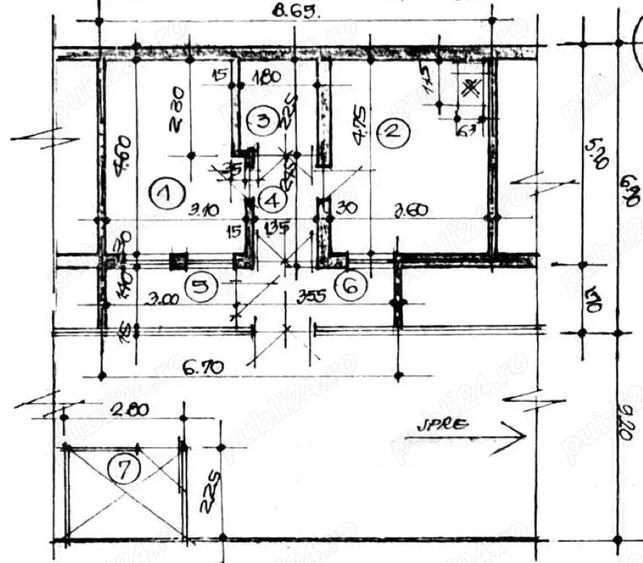 Apartament cu 2 camere decomandat, mobilat în Central