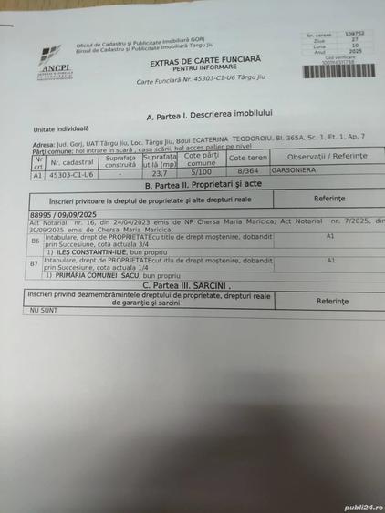 Garsonieră decomandată în Gavojdia