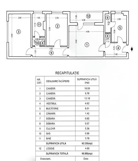 Apartament cu 3 camere în Dristor