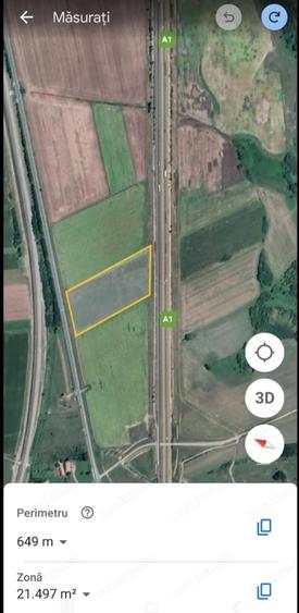 Vand teren 45000 mp A1 KM 57 front A1 DN7 ( 2 parcele ) - 1