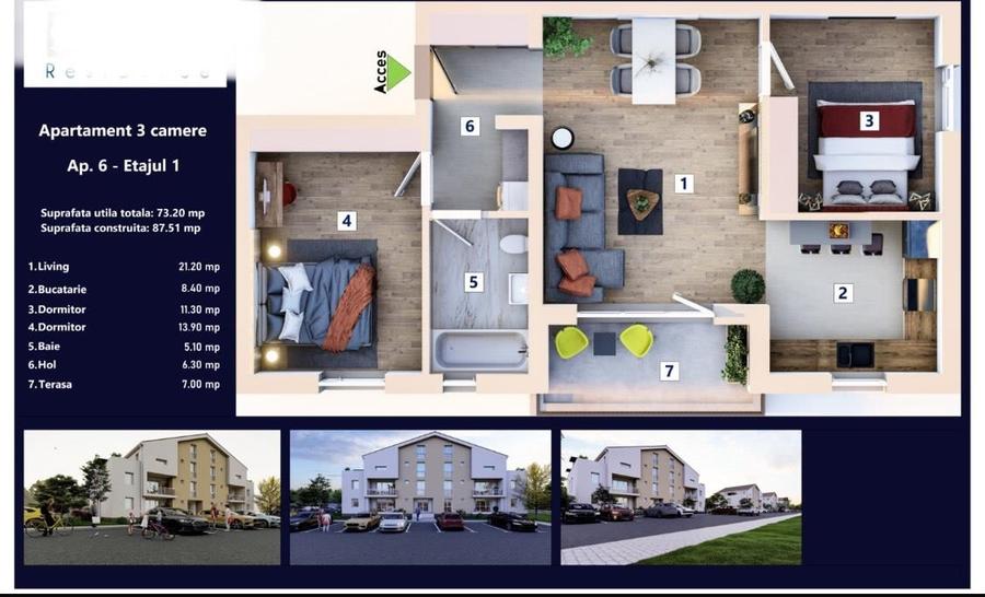 Apartamente 3 camere predare in Septembrie si Decembrie 2025 Sanpetru - 3