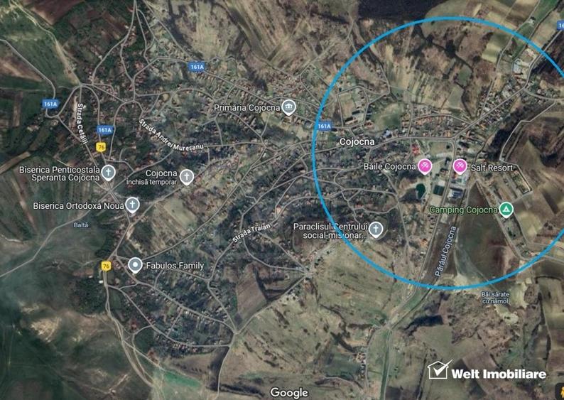 Cojocna, intravilan, 1600mp, priveliste peste bai, liniste aer curat - 2