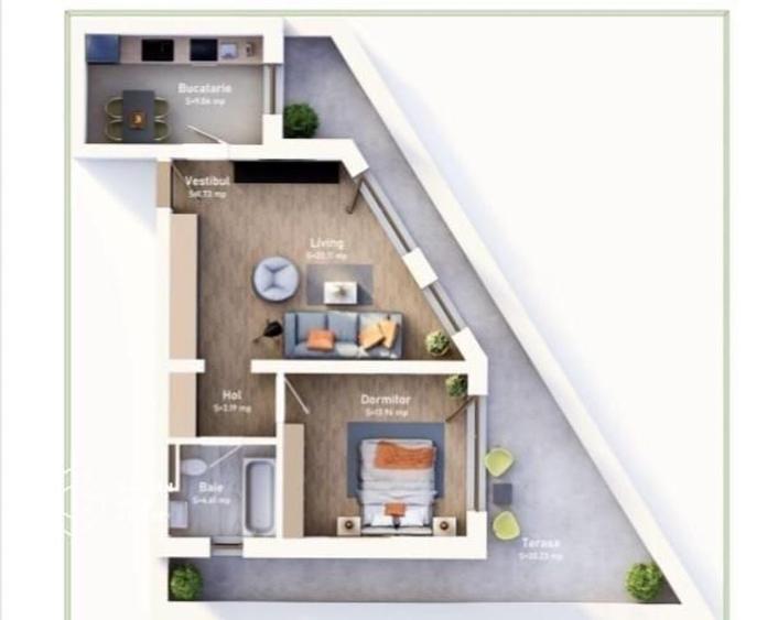 Apartament 2camere 83mp unic în ansamblu, cu terasă atipică și vedere panoramică - 3