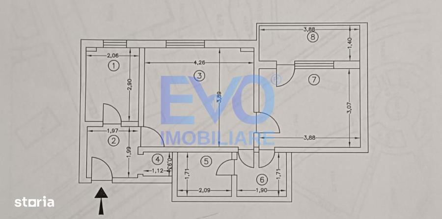 APARTAMENT CU 2 CAMERE, ETAJ 1, PODU ROS - 5