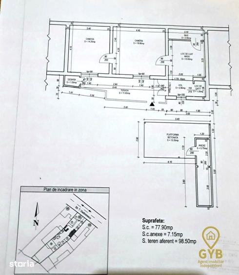 Casă cu 2 camere cu Canalizare în Orașul Nou