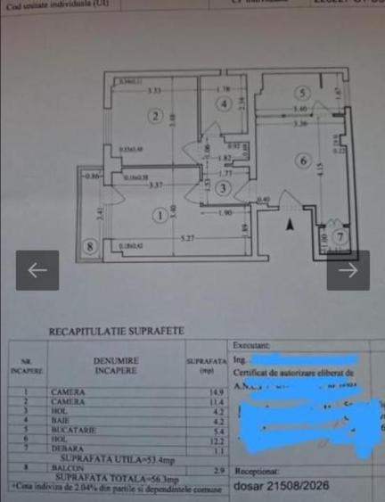 Apartament cu 2 camere în Moșilor