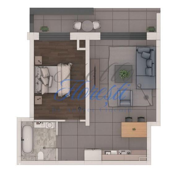 Apartament 2 camere 48,41mp, ansamblu NZEB, zona Terra - 1