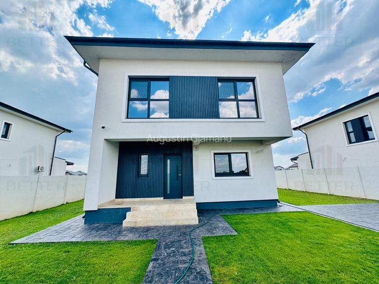 Casă modernă de vânzare 4 camere, 3 băi, terasă travertin–Gata de mutat, Berceni