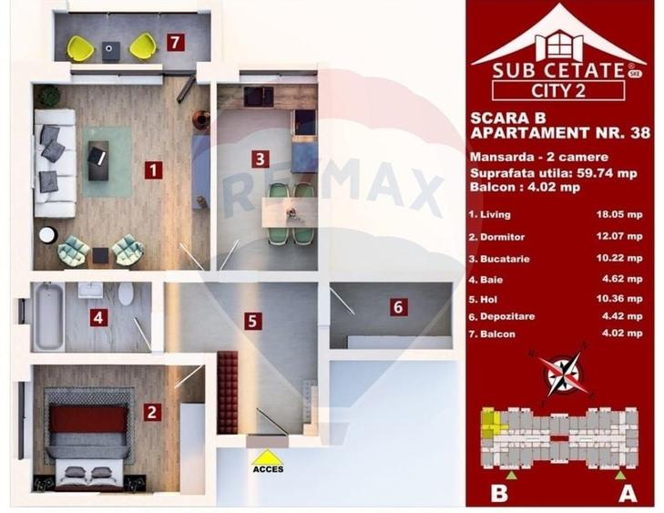 Apartament 2 camere | Subcetate City 2 – Sânpetru, Brașov | Predare im - 2
