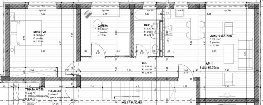 Apartamente cu 3 camere, disponibile imediat, gradina de 45 mp. - 1