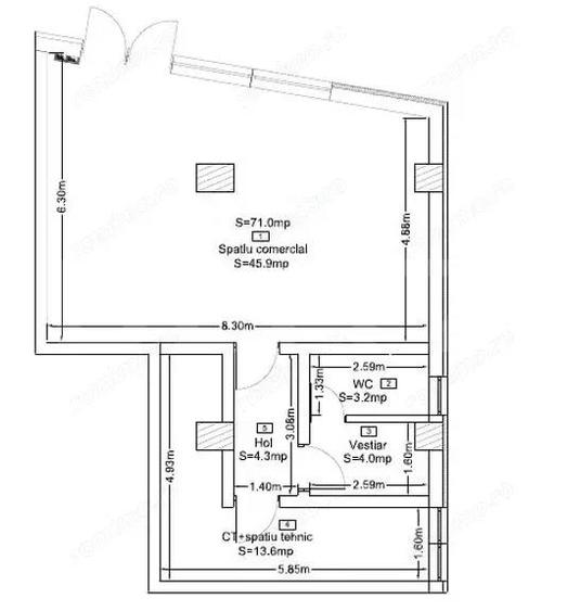 Spatiu comecial cu chiriasi, 71mp, bloc nou, zona Corneliu Coposu - 1