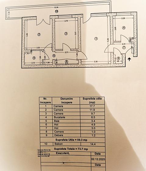 Apartament 3 camere Semidec -Titan-Liviu Rebreanu - Rest. Alba -DE RENOVAT TOTAL - 2