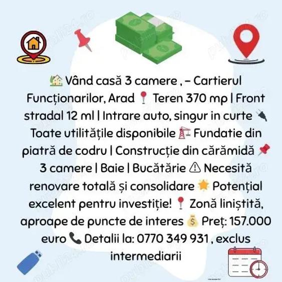 Vand casa 3 camere, cartierul functionarilor - 2