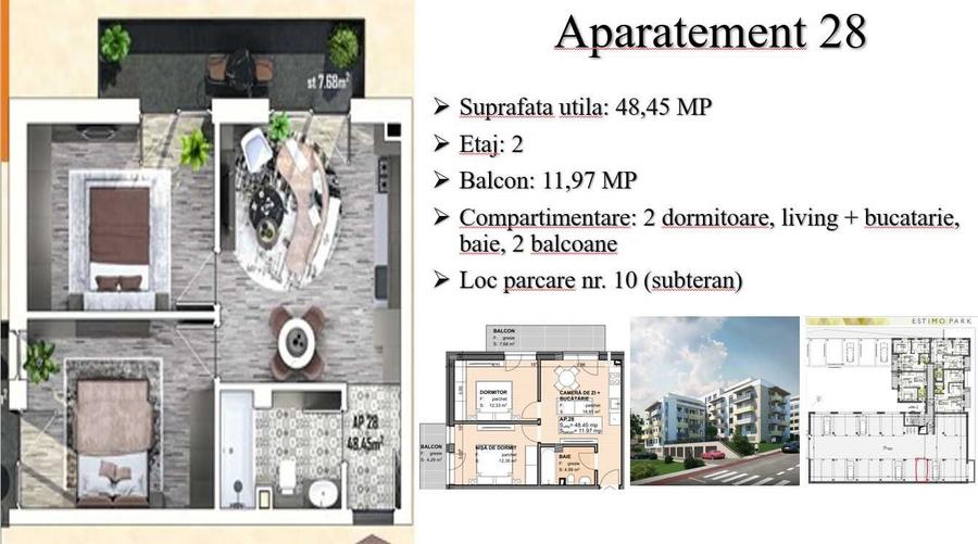 Apartament cu 3 camere semidecomandat în Apahida