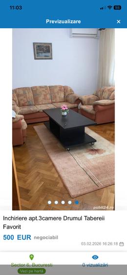 Apartament cu 3 camere circular în Lujerului