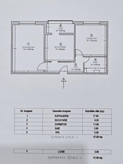 Apartament cu 2 camere decomandat în Central