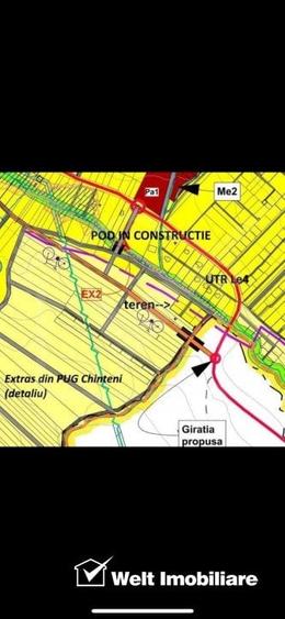 Teren pentru constructii, intravilan, 492 mp, zona intrare - Chinteni - 2